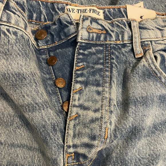 NWT We the Free Lucky You Mid Rise Barrel Denim Jeans - Picture 2 of 4